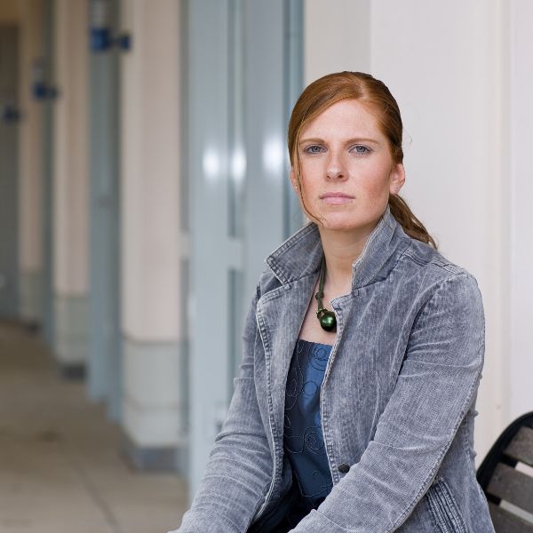 Woman sitting in a building