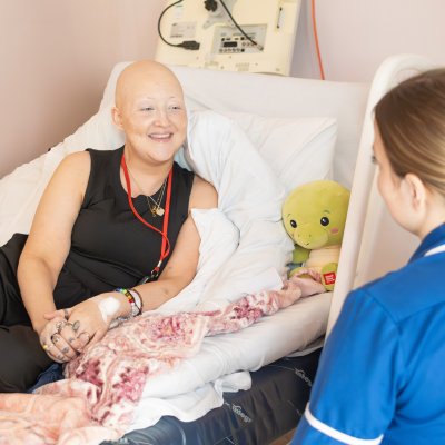 A patient receiving care from The Myton Hospices