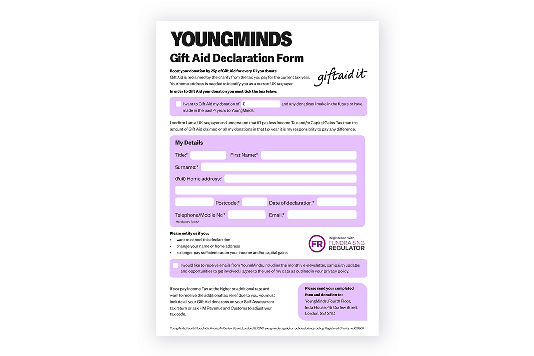Gift aid form