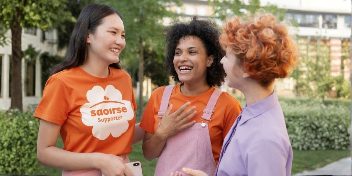 Women wearing Saoirse t-shirts