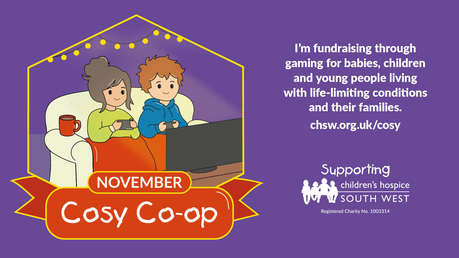 Cosy Co-op Fundraising hold screen