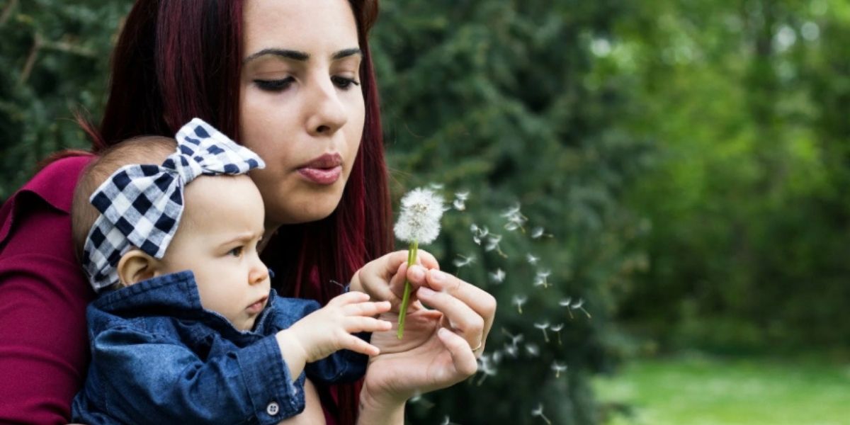 Woman holding baby
