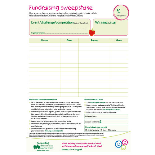 Cream Tea sweepstake template