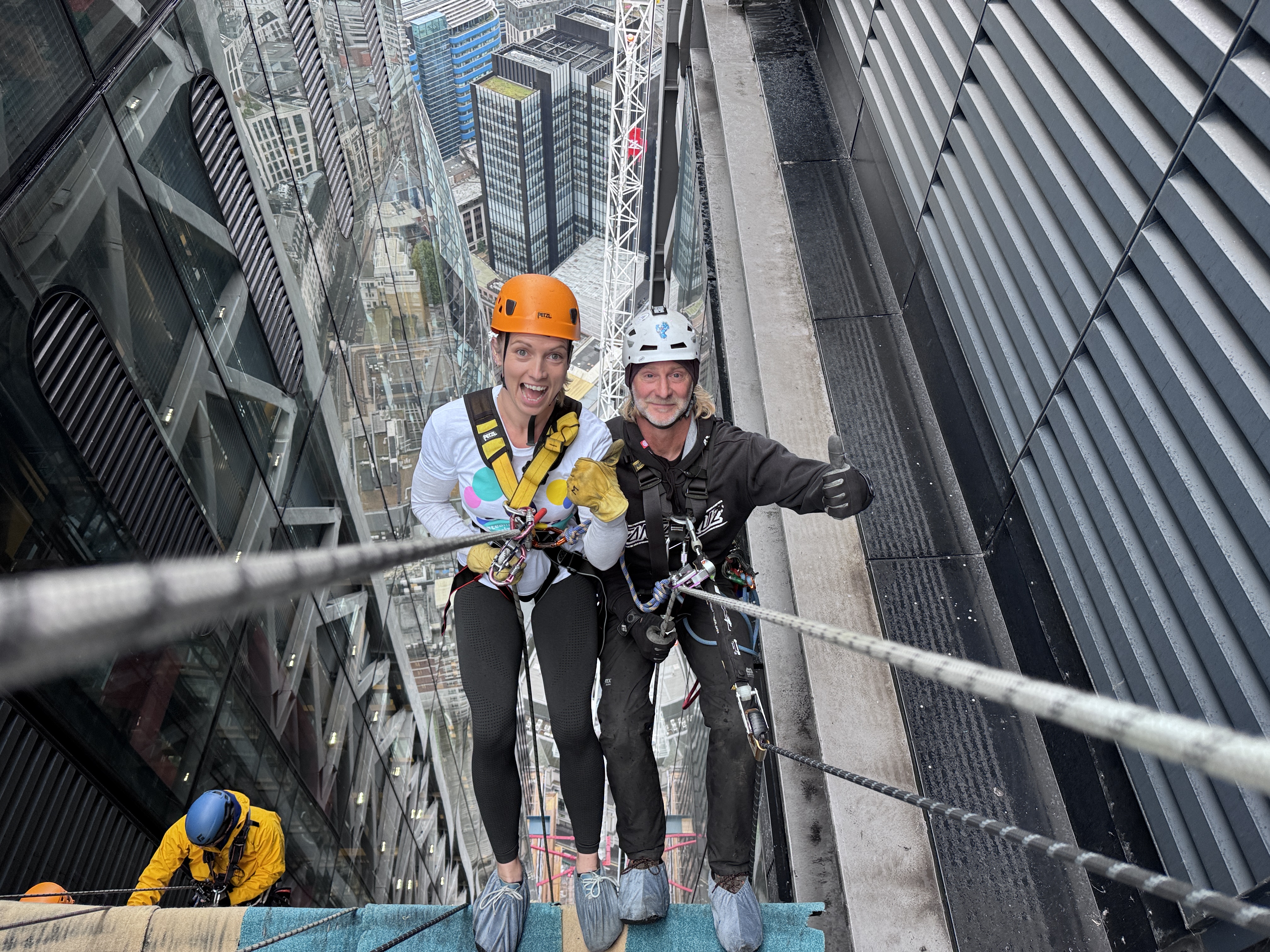 abseiling at the Cheese Grater building
