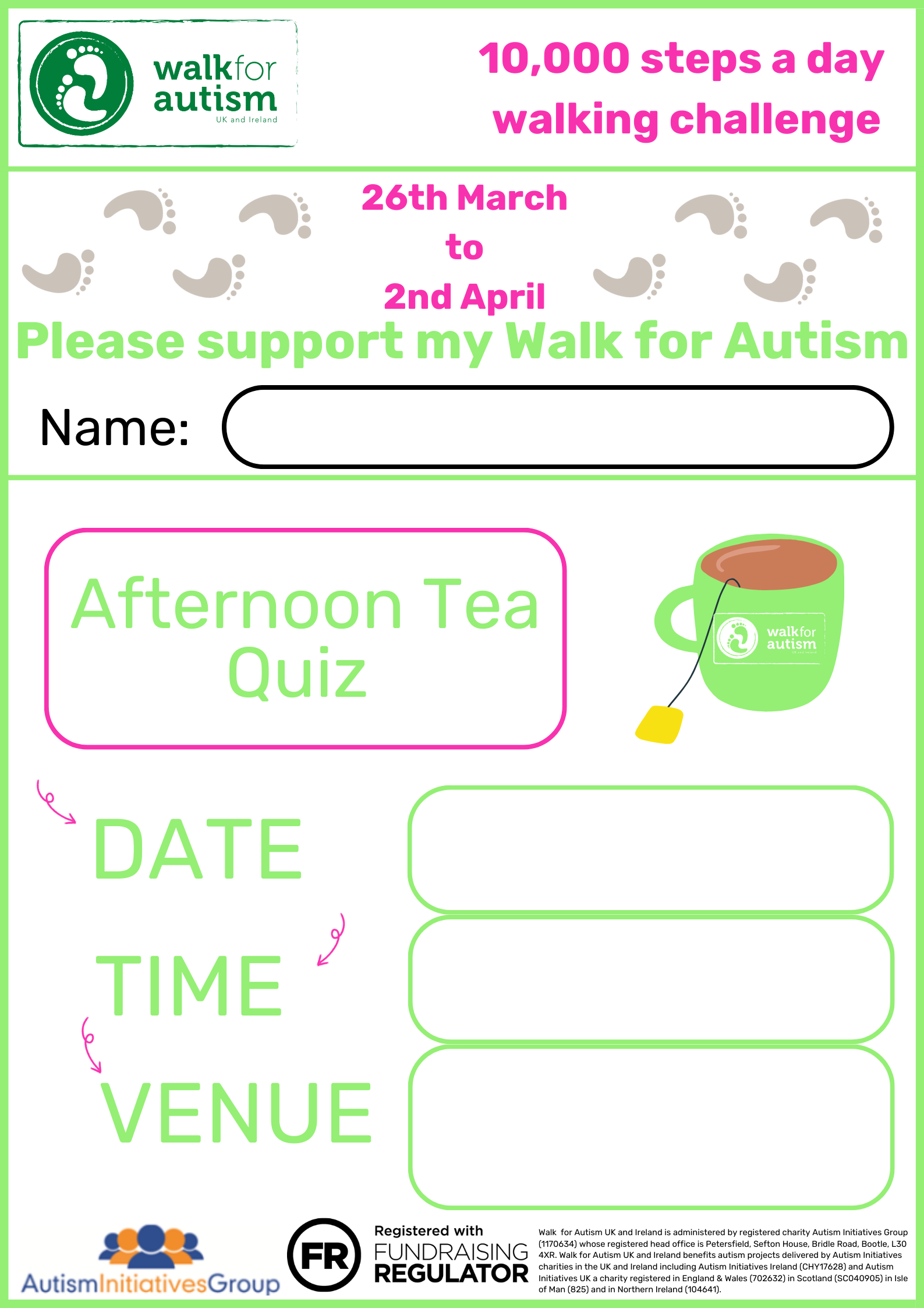Afternoon Tea Quiz Poster