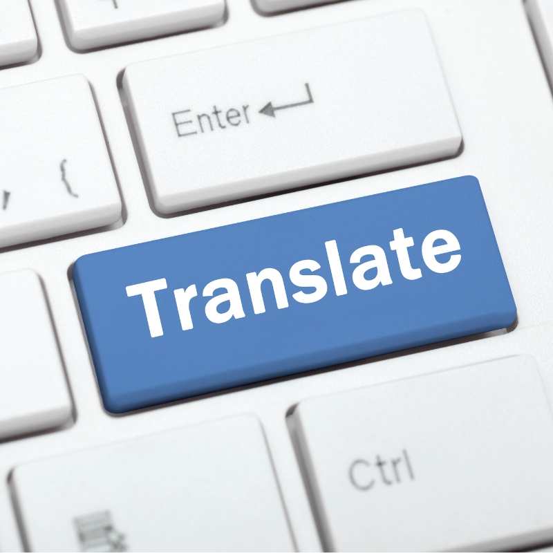 Computer keyboard button showing the word translate Computer keyboard button showing the word translate