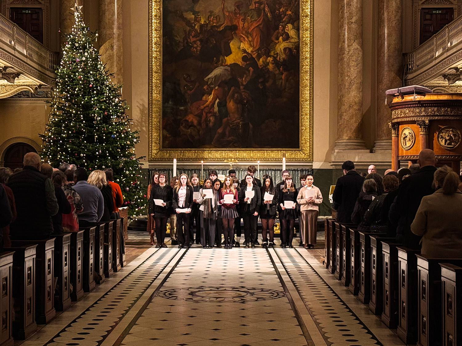 Choir singing at the Old Royal Naval College