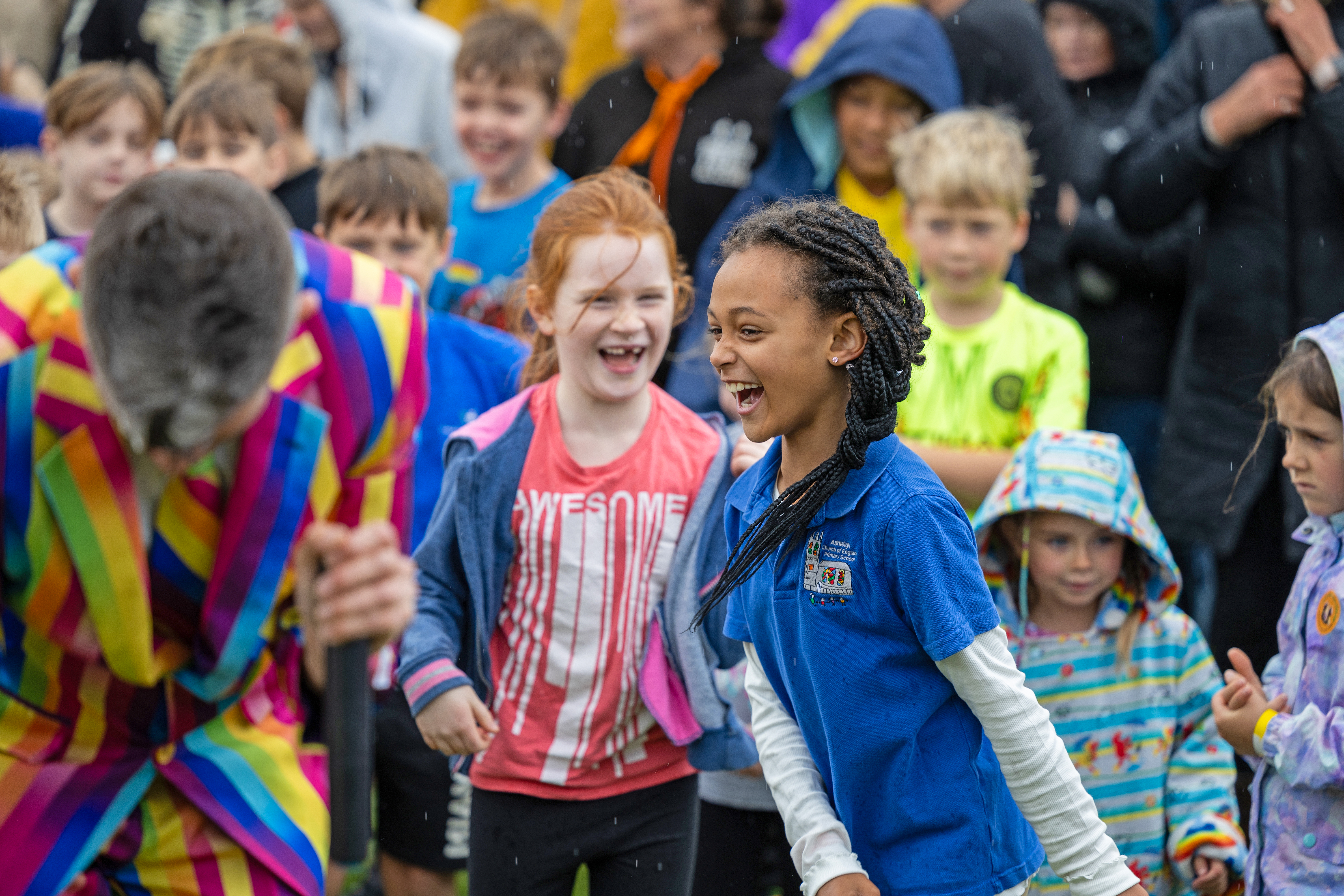 girls smiling at final mile