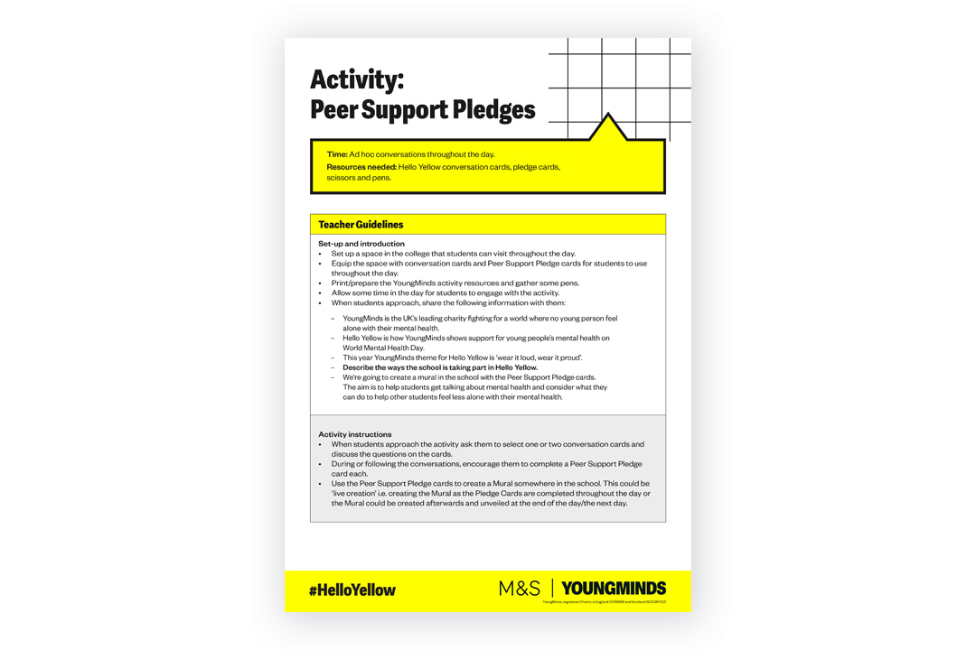 Class activity - Peer support pledges